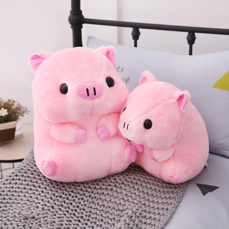 2020 Pink Siddende Gris Store Hoved Piggy Udstoppet Dukke Huggable Dyr Plys Legetøj Børn Sovende Kammerat Pacificerende Plushie 40/50 cm