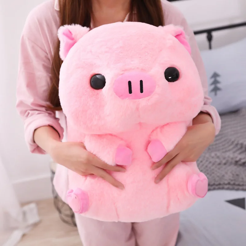 2020 Pink Siddende Gris Store Hoved Piggy Udstoppet Dukke Huggable Dyr Plys Legetøj Børn Sovende Kammerat Pacificerende Plushie 40/50 cm