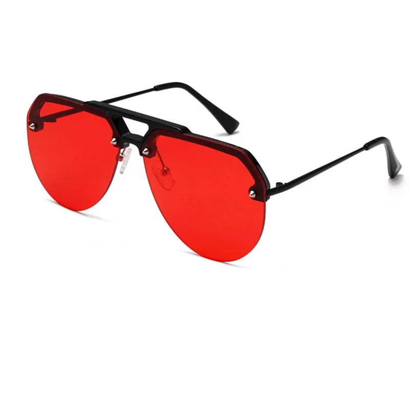 2020 vintage black solbriller til kvinder pilot luksus mærke klare nuancer for kvinder med overdimensionerede Uindfattede mandlige solbriller solen linser
