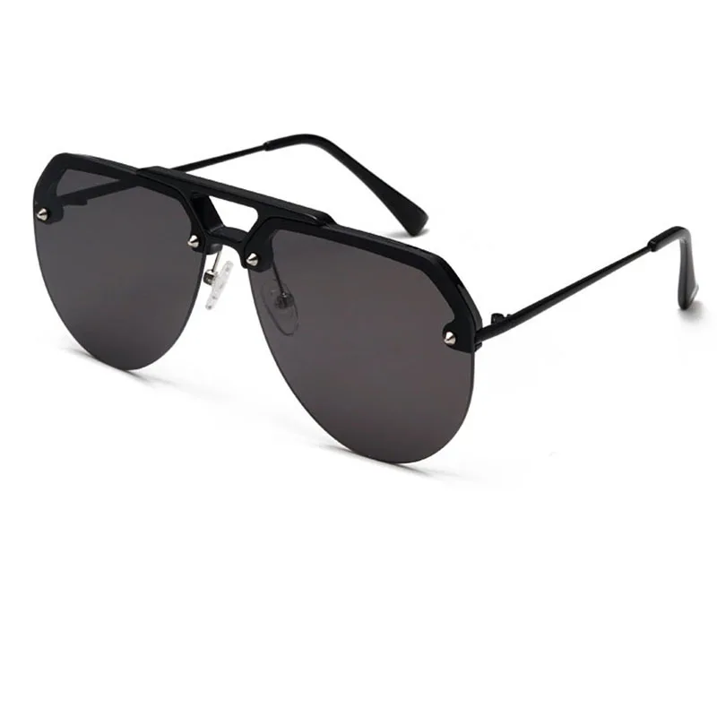 2020 vintage black solbriller til kvinder pilot luksus mærke klare nuancer for kvinder med overdimensionerede Uindfattede mandlige solbriller solen linser