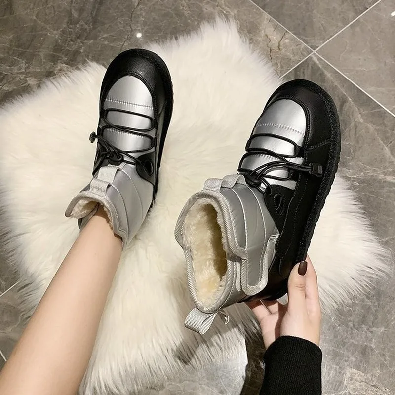2020 Vinteren Kvinder Mode Sne Støvler med Chunky ankelstøvler Ulzzang Kvinders Platform Støvler Kvinde Blødt Polstret Sko Støvler Holde Varmen