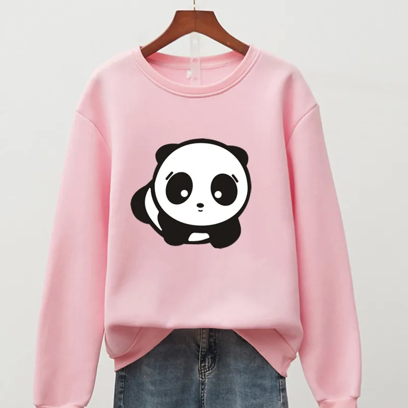 2021 Nye Harajuku Par Sweatshirt Søde Panda Tegnefilm Print Damer Hoodie Koreansk Mode Street Kvinder Pullover Hoodie Vogue