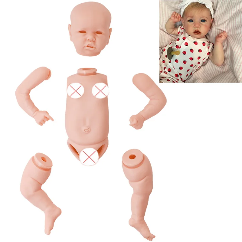 21 Tommer Reborn Baby Doll DIY Blank Dukke Kit Naturtro Nyfødte Bebe Genfødt Saskia Vinyl Umalet Ufærdige Ynk Dukke Dele