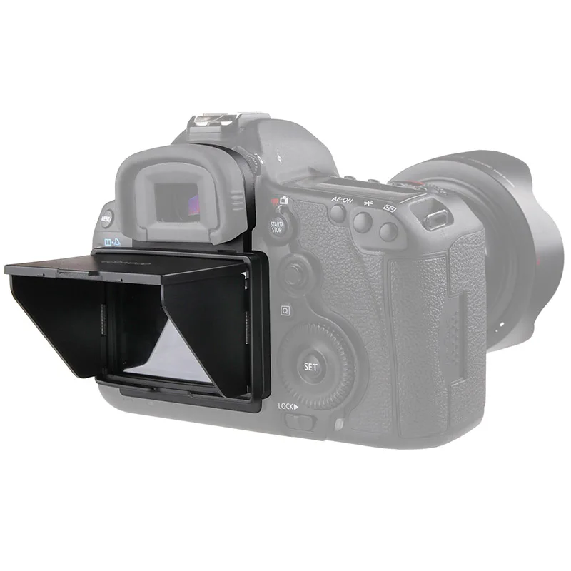 2in1 LCD-Skærm Protektor Pop-up solsejl Hood Cover til Canon 5D MARK III, IV