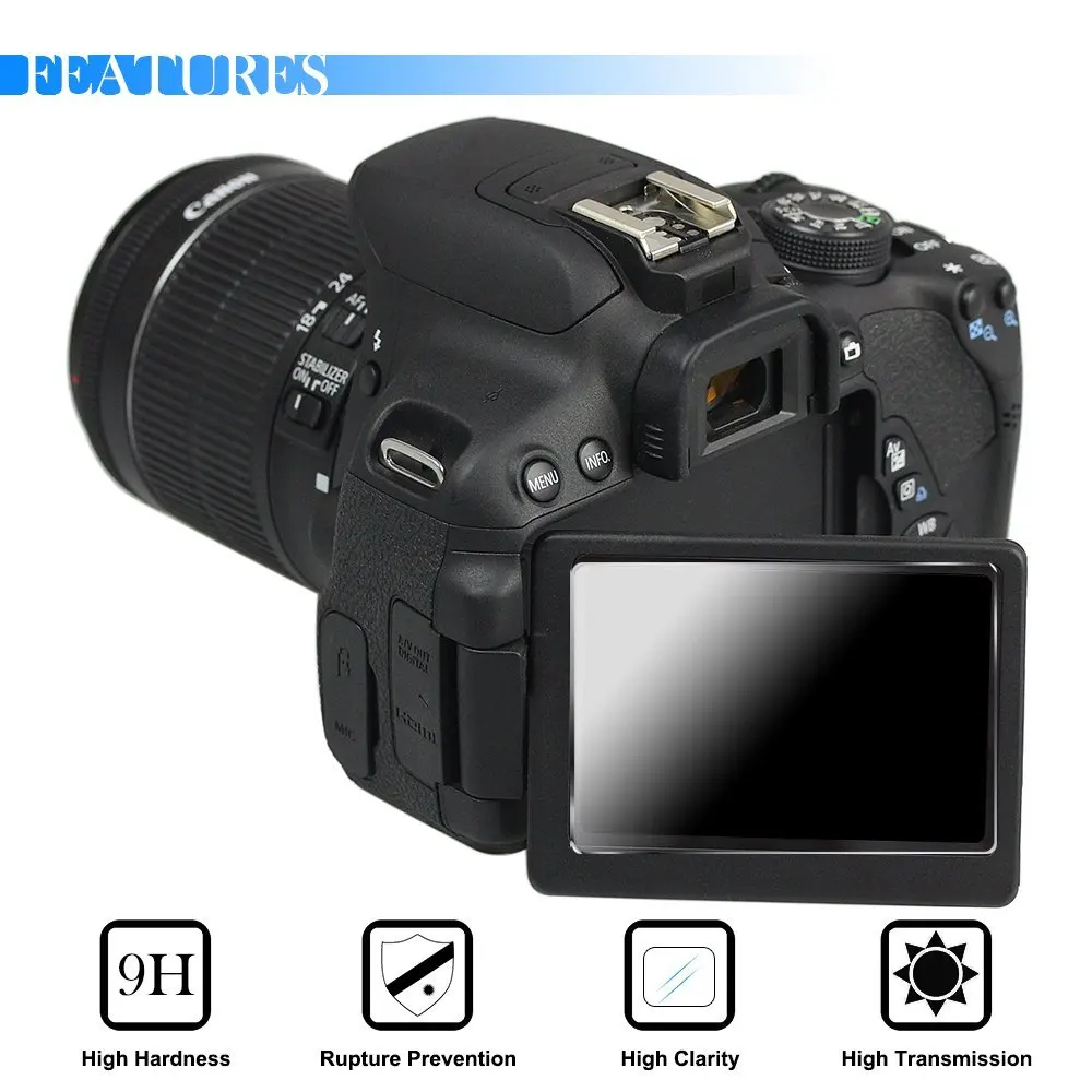 2STK HD 3 TOMMER Kameraets Skærm, Hærdet Glas Screen Protector Film Til Nikon D7100 D7200 D750 D500 D5 D600 D610 D810 D800