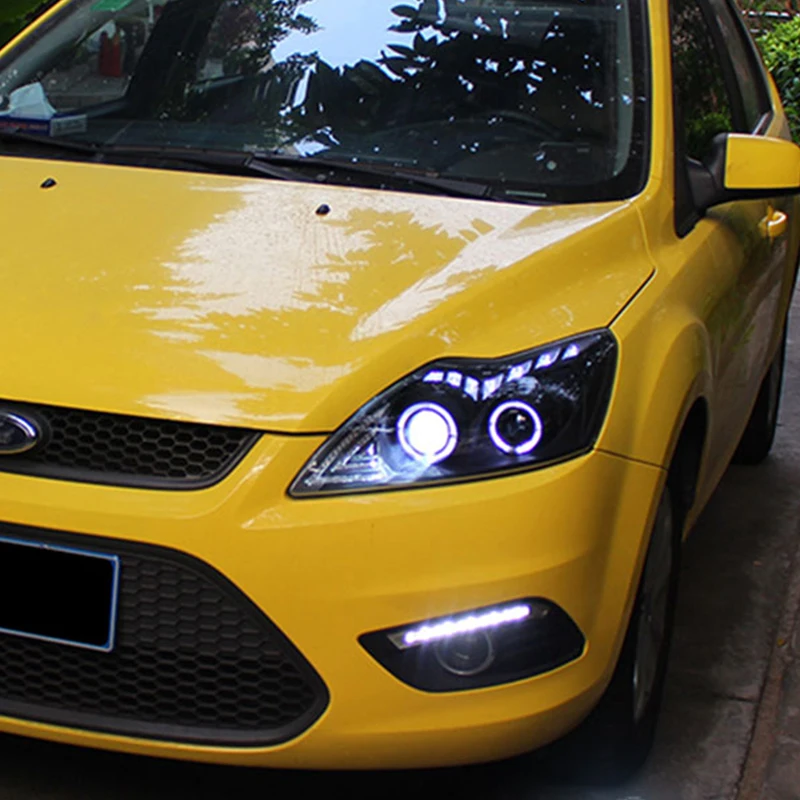 2stk LED-Forlygter Til Ford FOCUS 2009-led bil lys Angel eyes og xenon HID KIT tågelygter LED-Kørelys