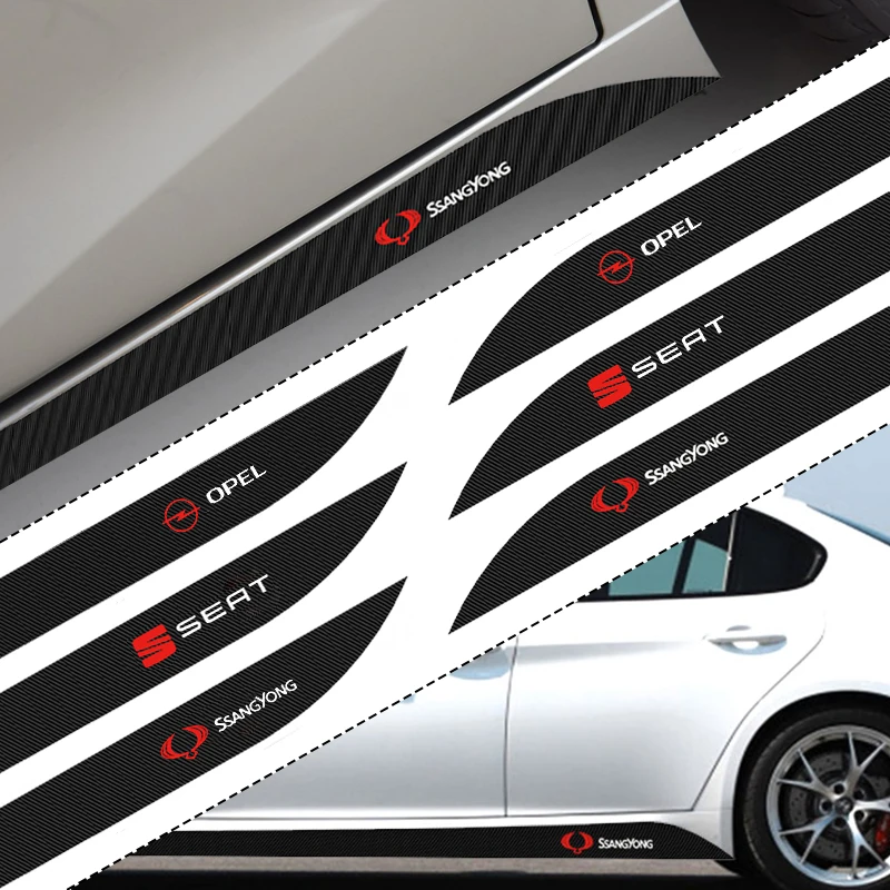 2stk Nye Bil Side Nederdel Talje Stribe Carbon Fiber Sticker Til BMW 3-Serien, 5-Serien, 7-Serien, X1 X2 X3 X4 X5 X6 e46 e90 e60 Z4