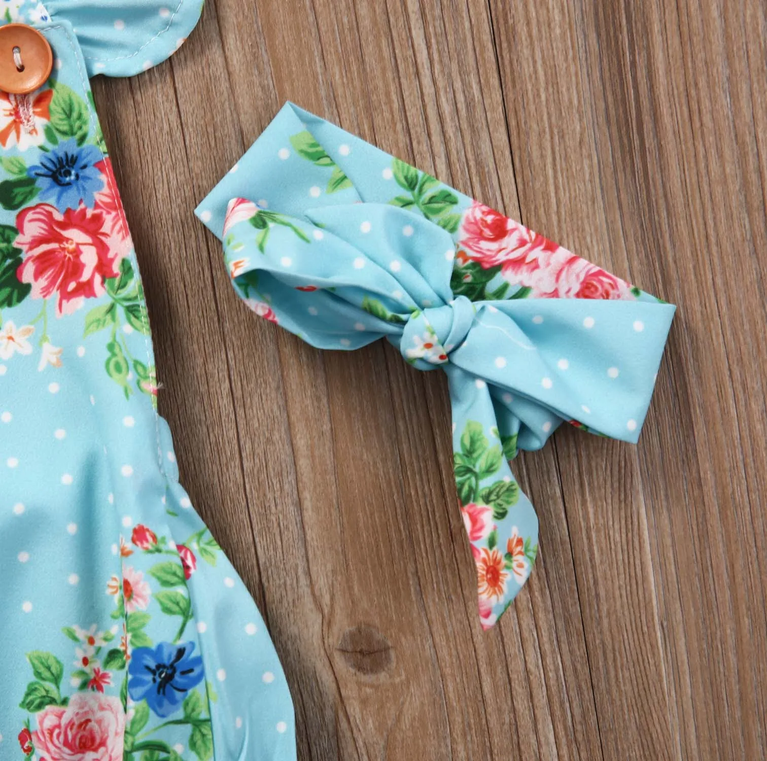 2stk Nyfødte Hovedbøjle Spædbarn Baby Girl Blomster Romper Jumpsuit Heldragt + Pandebånd Tøj Tøj