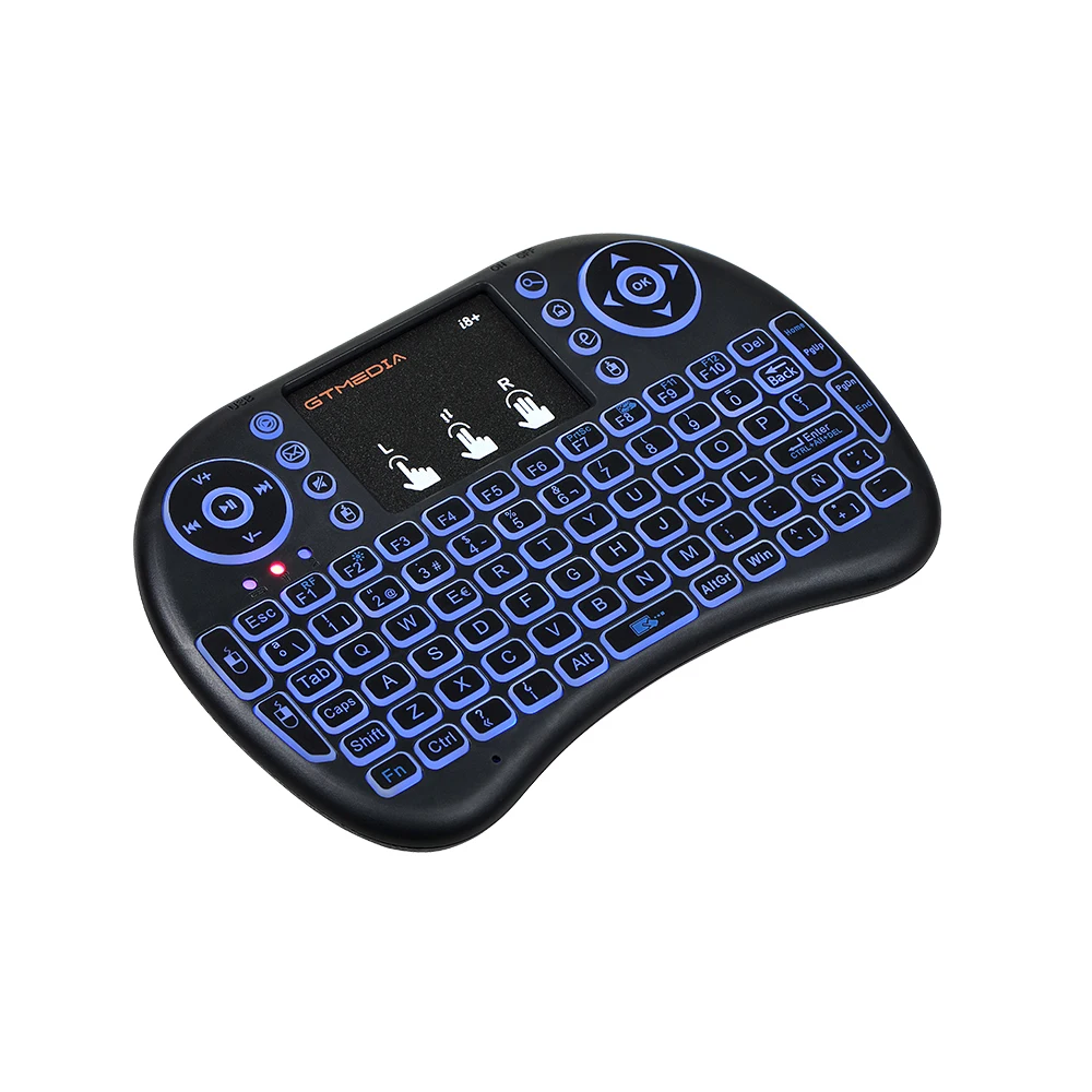 3 Farver Baggrundsbelyst i8 Mini spansk Trådløse Tastatur-2.4 ghz-engelsk Tosproget,Air Mouse Touchpad-Controller til Android TV BOX GTC