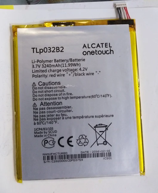 3240mAh Tablet Lithium Batteri Batería TLp032B2 Til ALCATEL onetouch pop 7 P310A P310 P310A Pixi 7 9006W anden hånd