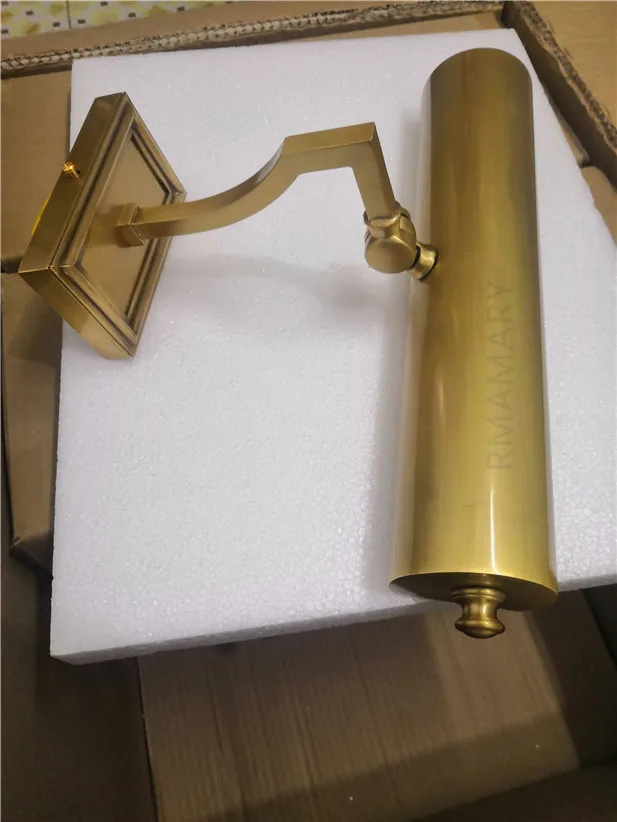 35cm væglampe justerbar kobber spejl Sengen lys Amerikanske ren kobber ramme lampe væglampe 110-240v sengelampe Forfængelighed