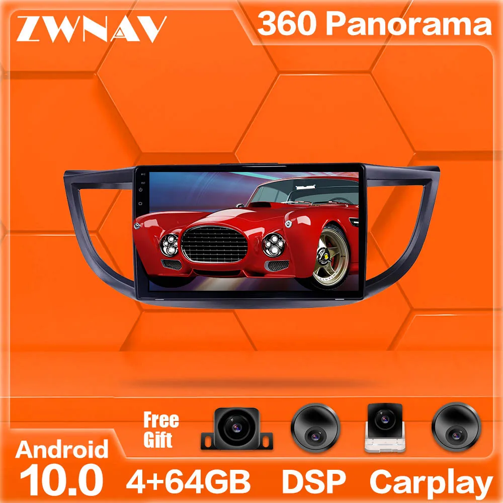 360 Kameraer Android 10.0 system Car Multimedia Afspiller Til Honda CRV 2011-GPS Navi Radio stereo IPS Touch skærm head unit