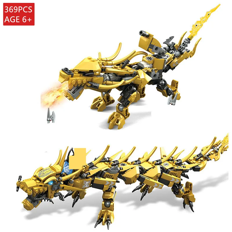 369Pcs Ninjagoes Golden Dragon Knight byggesten Sæt Tal Mursten Pædagogisk Legetøj til Børn Julegaver