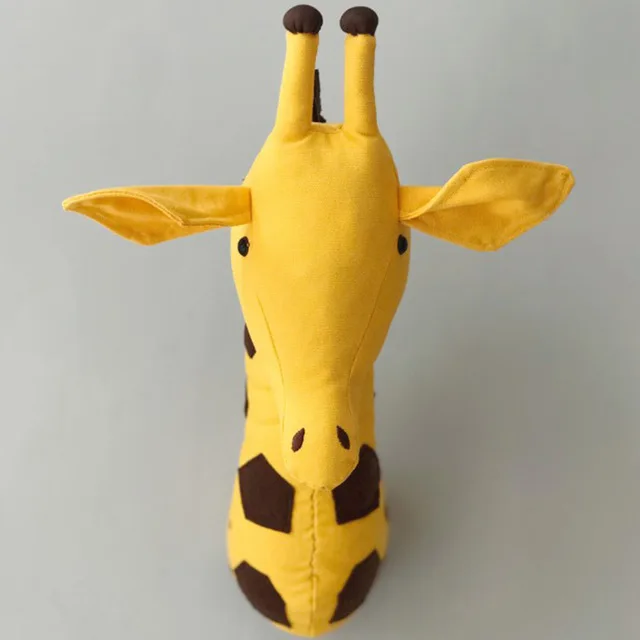 3D-Animalske Hovedet Væg Søde Fyld Væggen Hængende Legetøj Kids Room Dyr Væg Skulpturer--Giraf
