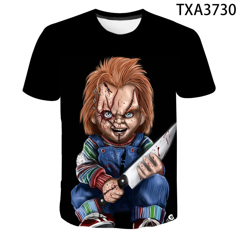 3D-Printede T-shirts Chucky Casual Korte Ærmer Dreng Pige Kids Fashion Streetwear Nye Mænd, Kvinder, Børn, Cool Toppe Tee