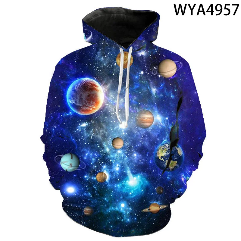 3D Printet Univers stjernehimmel Astronaut Hættetrøjer Mænd, Kvinder, Børn, langærmet Sweatshirt Pels Cool Fashion Streetwear Pullover