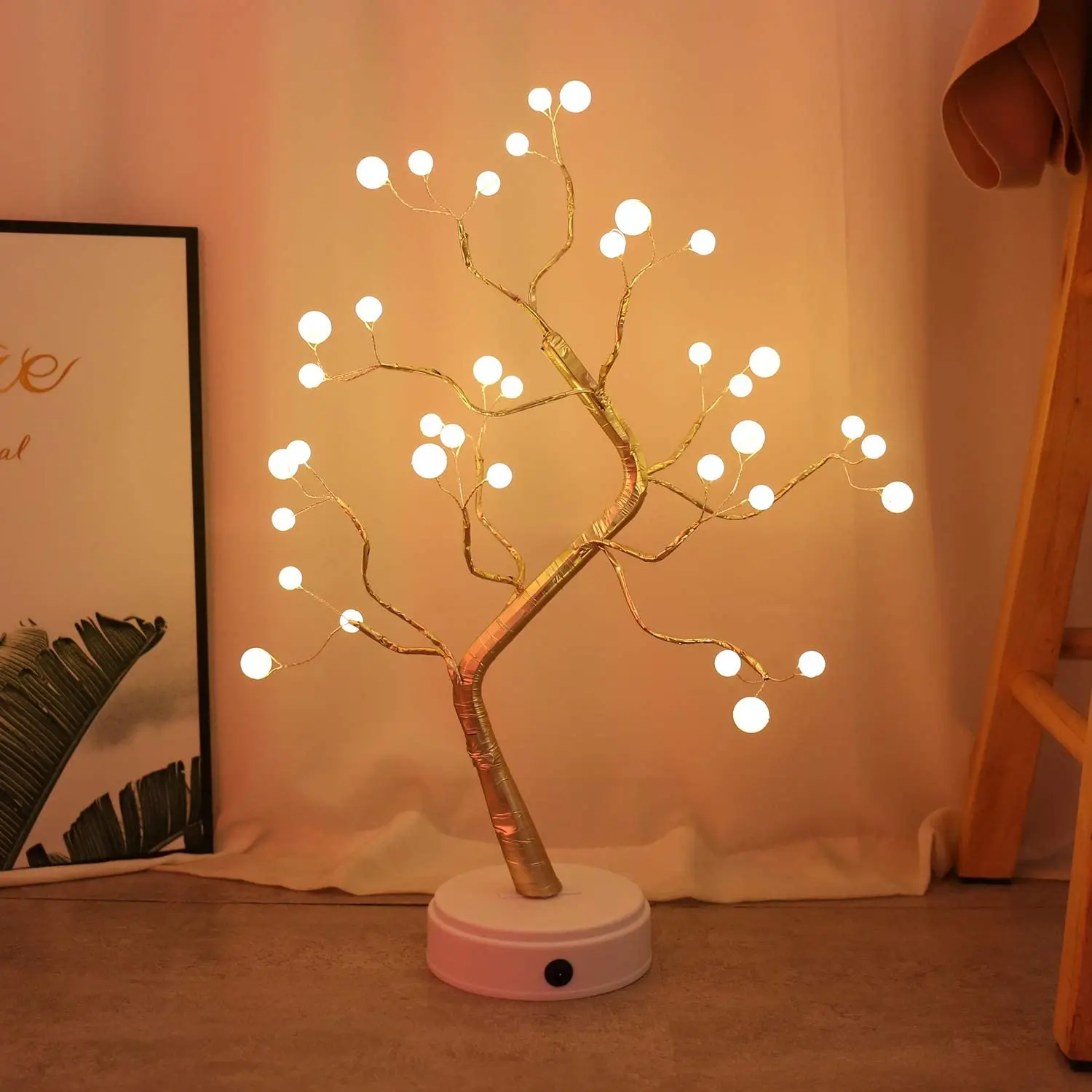 3D Træ Lampe kobbertråd Jul Brand 108 LED USB-Nat Lys til Hjemmet Dekoration Soveværelse Indendørs Kids Bar Indretning Fe Lys