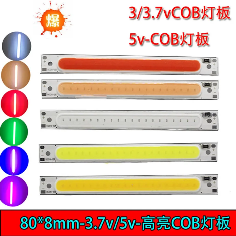 3v5v Rød /varm/hvid/Blå Farve LED COB Kilde Bar chip 3W dioder LED COB strimmel af lav spænding 3V 1 batteri-5v led 5v USB For lys