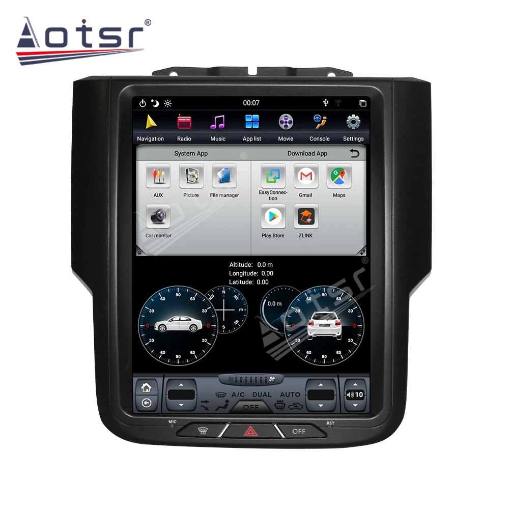 4+128G For Dodge Ram 1500 - 2018 Android-Car Multimedia-Afspiller PX6 Tesla stil Radio GPS-Navigation, Stereo Styreenhed