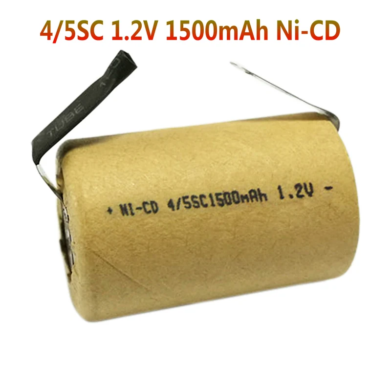4/5SC 1,2 V 1500mAh ni-cd-SC Genopladeligt Batteri Celle for DIY el-Værktøj Batteri Elektronisk Legetøj Nicd-Batteri med svejsning faner