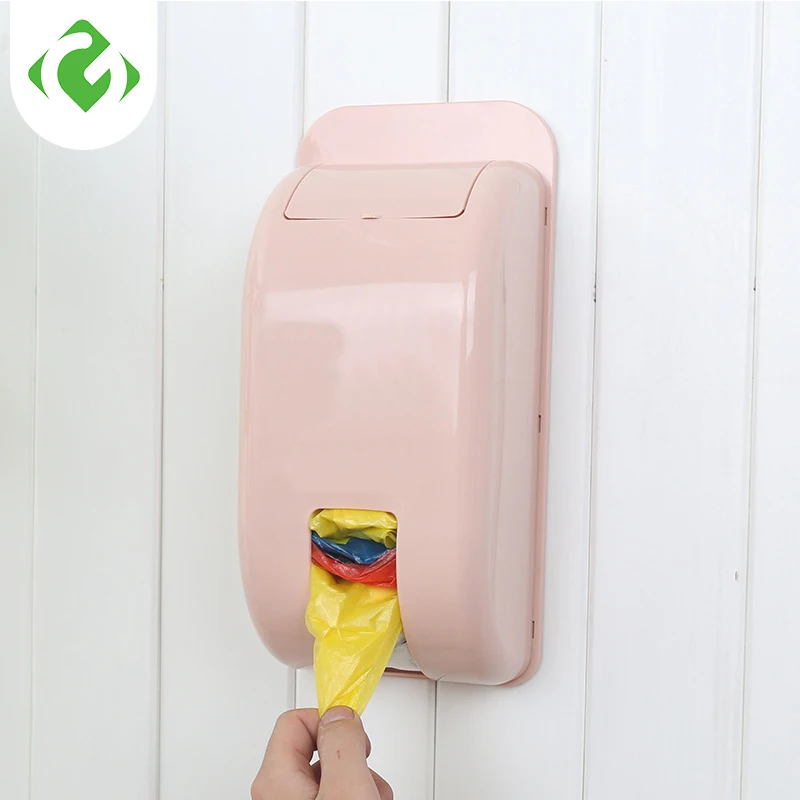4-Farve Skrald affaldssække Dispenser vægmonteret plastpose Oplagring Rubrik Oplagring Rack Container Køkken, Badeværelse Organizer
