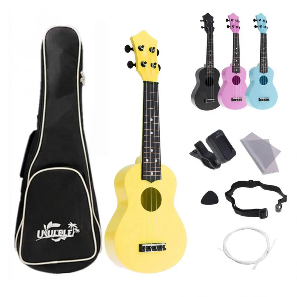 4 Strenge 21 Tommer, ABS Ukulele Fuld Kits Akustisk Farverige Hawaii-Guitar Guitarra Instrument for Børn og Musik Nybegynder