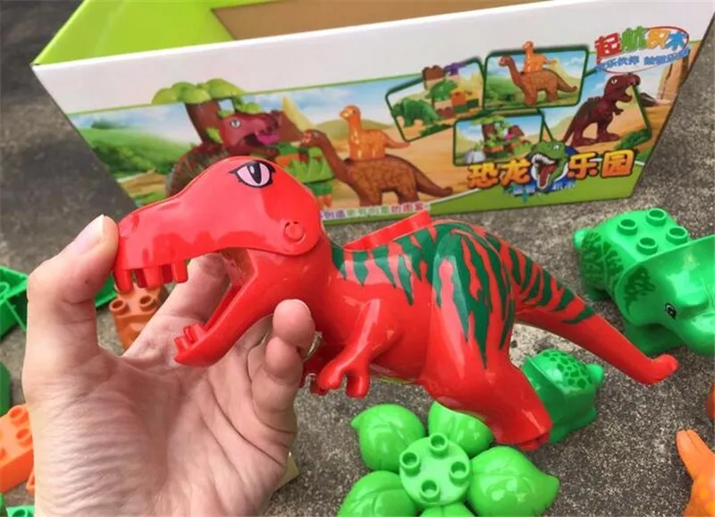 40 Stk/Masse Dinosaur Verden byggesten Sæt Dyr Jurassic Dinosaur Verden Model legetøj Mursten Duploe Med Original Æske