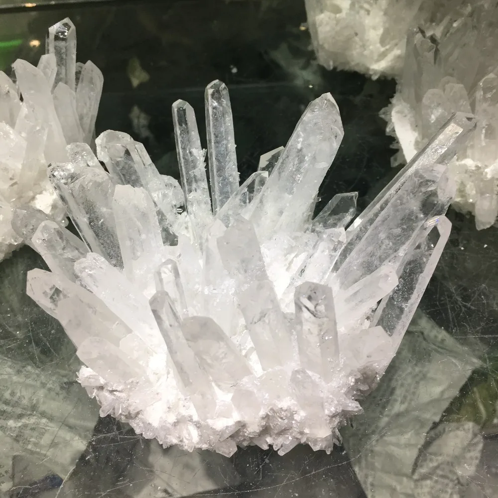 450g Naturlige hvidt krystal klar kvarts hvid krystal klynge nunatak dekoration crystal kolonne punkt