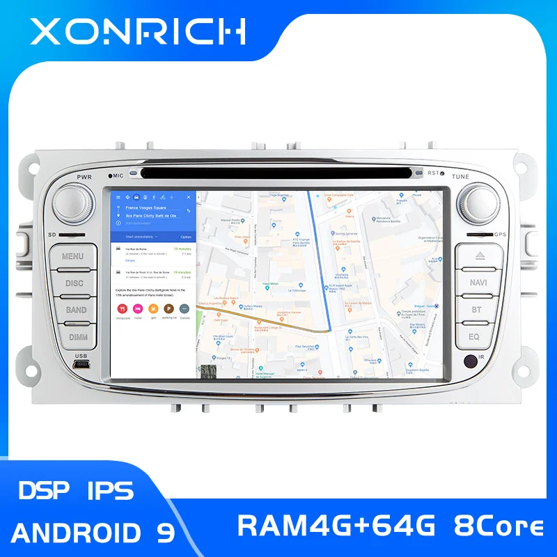 4G 64GB 2 din Android-9 Bil Radio Mms Til Ford Focus 2 3 Mondeo mk2 4 Kuga Fiesta Transit Connect S-MAXC-MAX8 Core IPSDSP