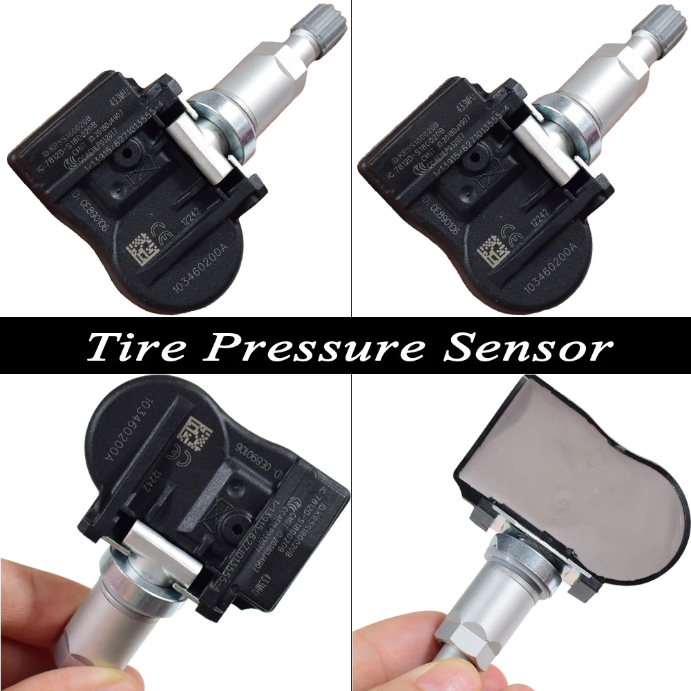4stk For Tesla Model S Model X Bil Tire Pressure Monitor Sensor 433Mhz TPMS-Sensor 103460200A S180052068C Dæktryk Sensor