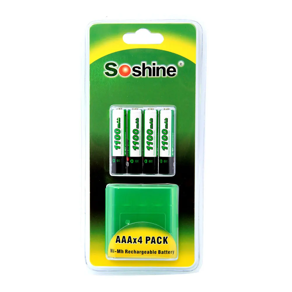 4STK/Pack Soshine AA 2700mAh 1,2 V Ni-MH + 4STK/Pack Soshine AAA 1100mAh 1,2 V Ni-MH Genopladeligt Batteri