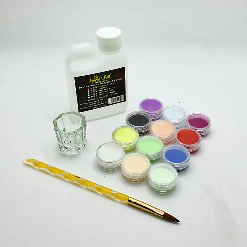 4stk professionel makeup sæt acryl liquid glitter pulver fremragende søm glitter nail art makeup sæt