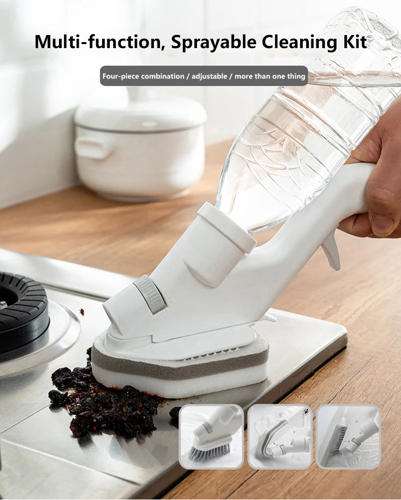 4stk Ren Pensel, Køkken Toilet Maskine Kit Plast Rengøring vinduespudser Badeværelse Børste Cocina Tilbehør Karcher Værktøjer