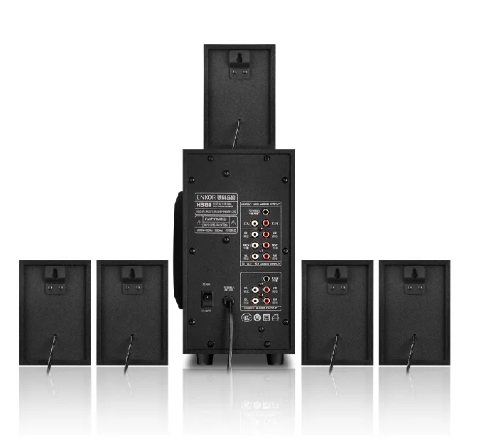 5.1 Channel Home Theater Speaker System Bluetooth\USB\SD\FM-Radio Fjernbetjening Touch-Panel Dolby Pro Logic Surround Sound