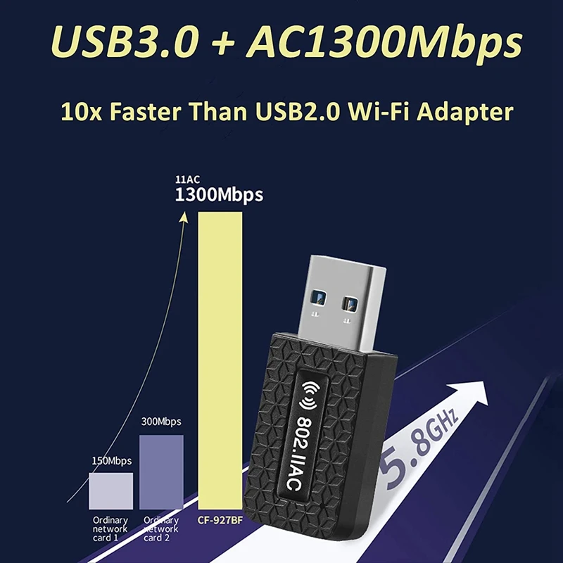 5 ghz Wifi USB-Wifi-Adapter AC 1300Mbps Wi-fi Adapter USB 3.0-Ethernet, Wi-Fi Antenne Dual Band-2,4 G&5G Wifi Modul Til Bærbar PC