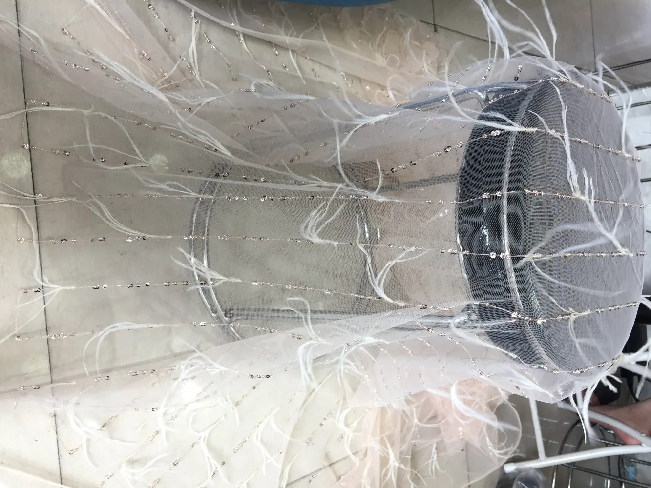 5 Yard 3d white lace stof med smukke blonder og sort! 2019 Luksus kvinder kjole lace materiale af god kvalitet!