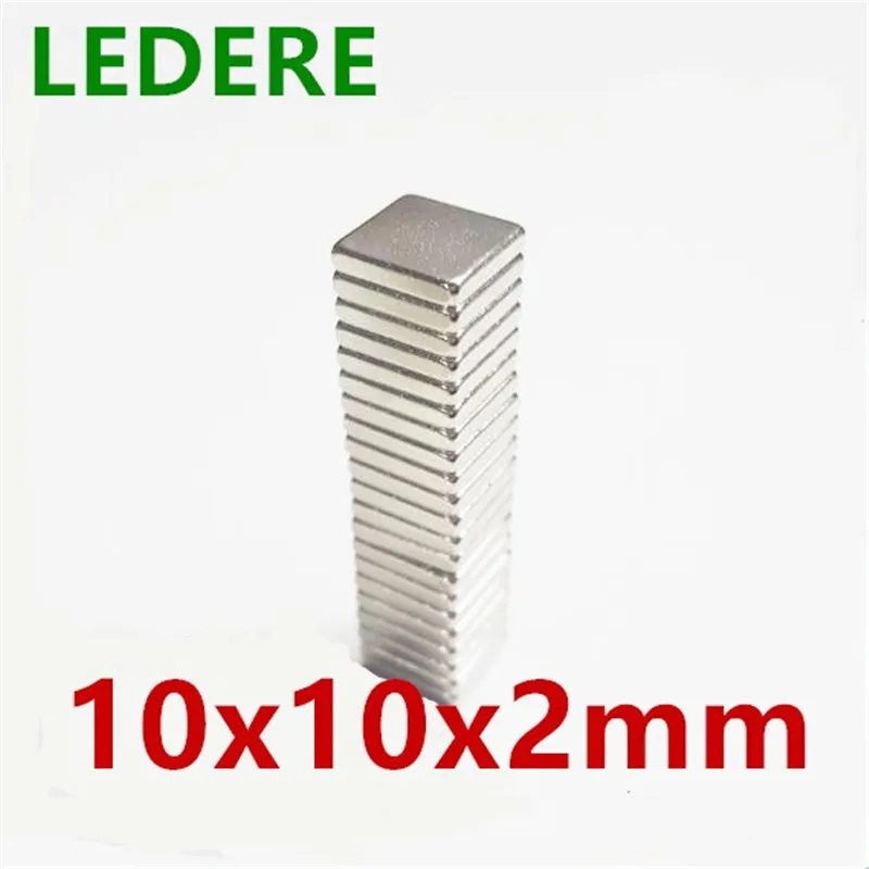 50-1000pcs 10x10x2 mm Super Stærk Stærk Sjældne Jordarter Blok NdFeB Magnet 10x10x2 Neodym Magneter N35 10*10*2 10 mm 2 mm