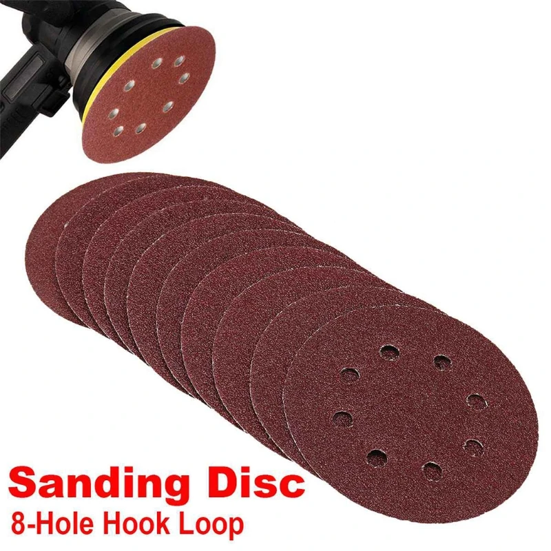 50/100pcs 125mm Runde Form Slibning Diske Hook og Loop slibepapiret Polering Ark Sandpapir 8 Hul Sander Polering Pad Sandpapir