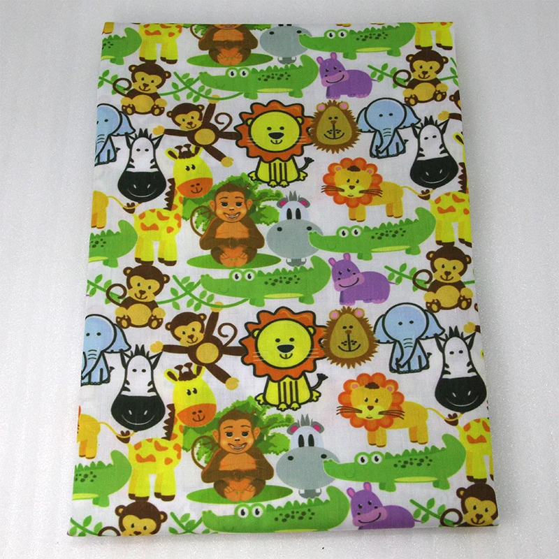 50*145 CM patchwork animal trykt Polyester bomuld stof til Væv Børn Strøelse hjem tekstil for Syning Tilda Dukke,c420