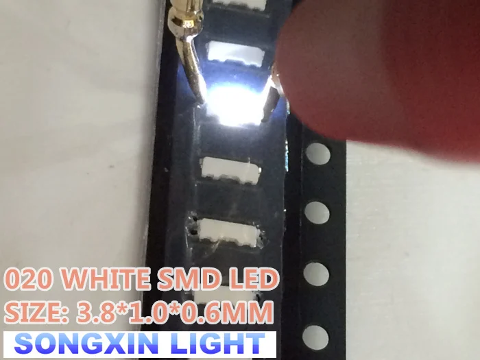 5000PCS 020 Hvid 3806 3810 Side View SMD/SMT Oprindelige SMD led visning af side 020 hvid LED-lampe lys 1800-2500MCD 3.8*1.0*0.6 mm