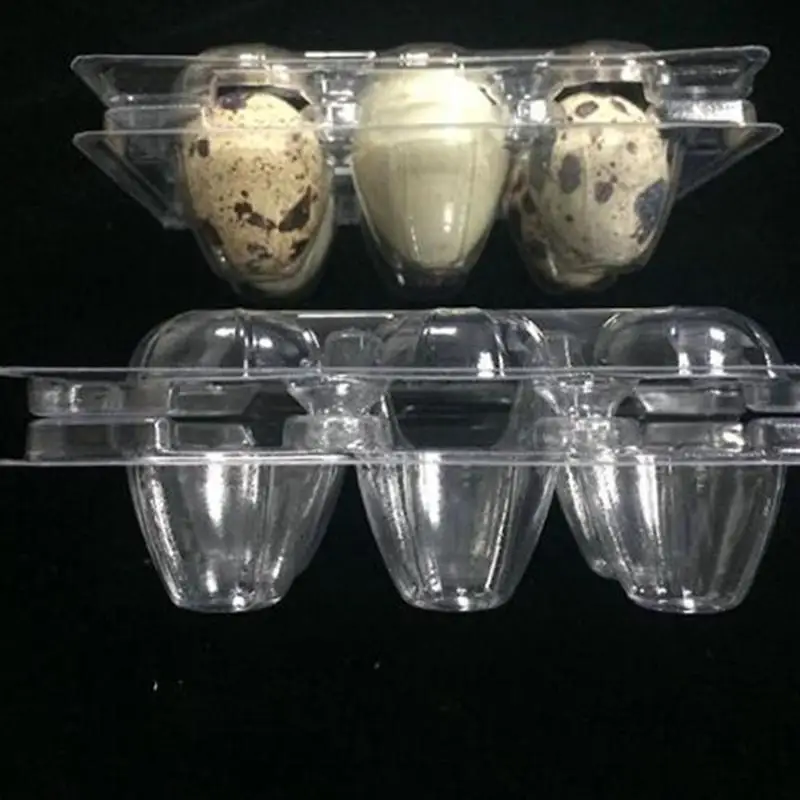 50stk 6 Net Vagtel Æg Skuffe Plastik Gennemsigtig Æg Dispenser Holder Ægget Container Emballage Vagtel Æg Beskyttelse Sag