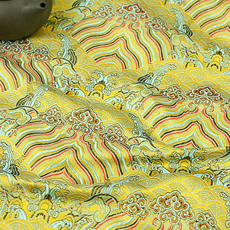 50x72cm Japansk Cloud Bølge Brocade Fabric Jacquard Beklædning Kostume patchwork stof Polstring Indretning Materil Home Decor
