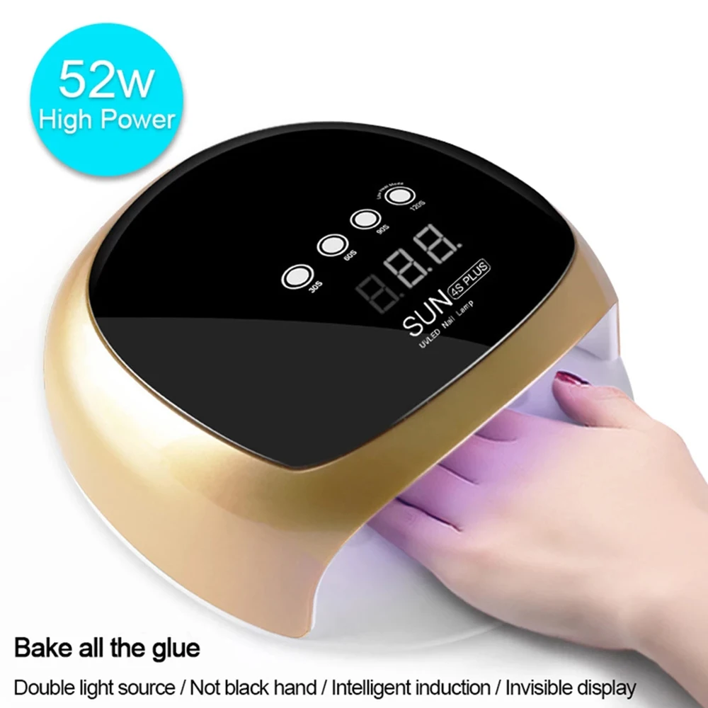 52W Søm Lampe til Manicure LED Nail Dryer UV Lampe til Hærdning Gel Polish Sensing LCD-Neglelak Tørretumbler til Alle Lak Maskine
