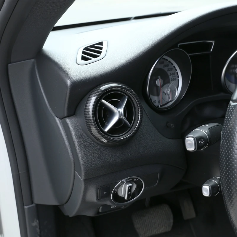 5Pcs Carbon Fiber Aircondition Vent Outlet Dække Trim Klistermærke til Mercedes Benz a B CLA GLA Klasse W176 W246