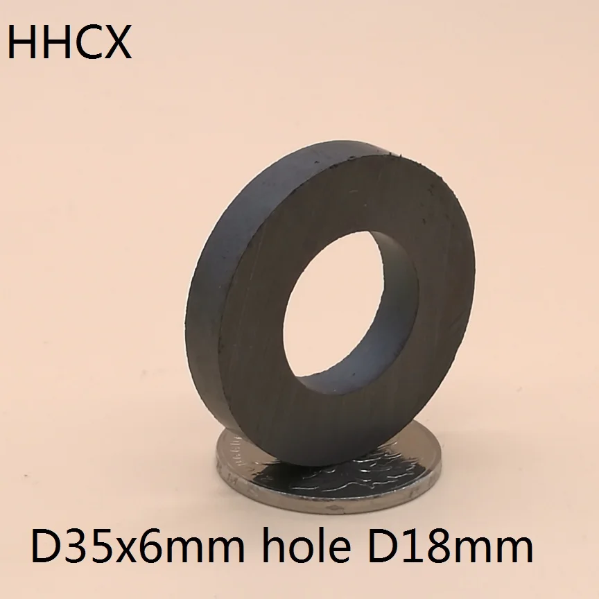 5pcs/masse Y30 Ring Ferrit Magnet 35*6 mm Hul 18mm Permanent magnet 35mm x 6mm Sort, Rund Højttaler 35X6 35-18*6