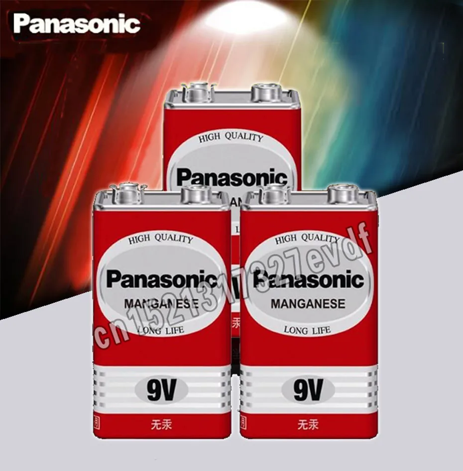 5PCS/MASSE Ægte Panasonic Greencell PP3 6F22 6LR61 MN1604 9V Blok Heavy Duty Batteri Celle