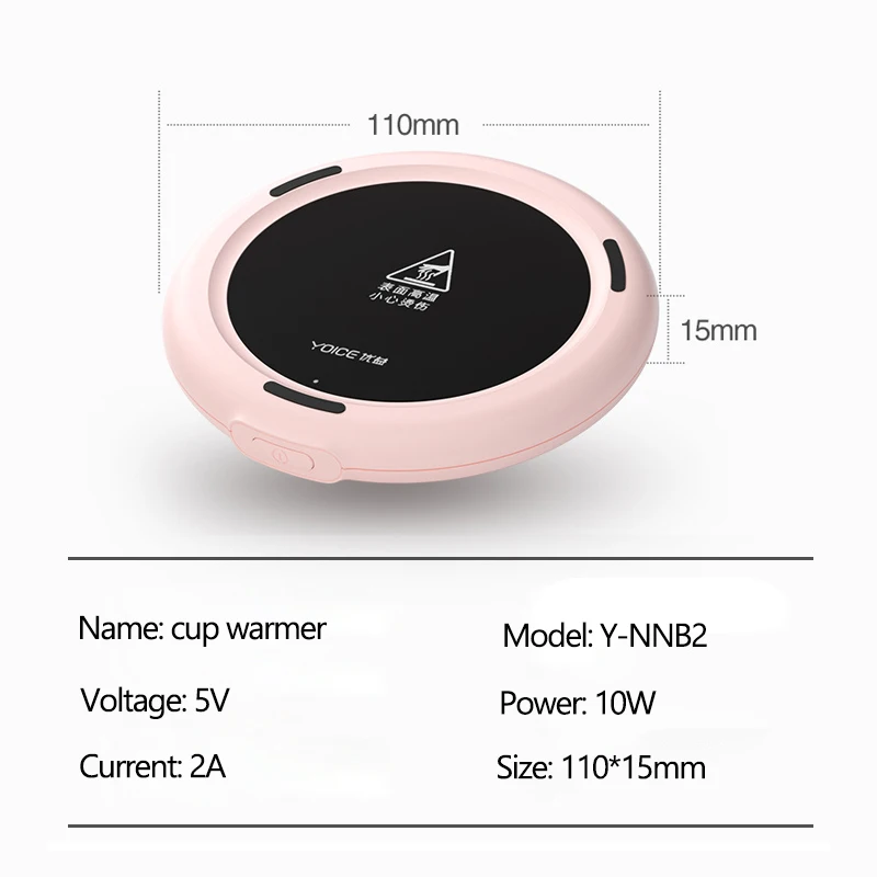 5V Kop Varmer USB Charge Smart Termostatisk Varm Te Beslutningstagere Varme Coaster Desktop Varmelegeme til Kaffe, Mælk, Te, Varm Kop Pad