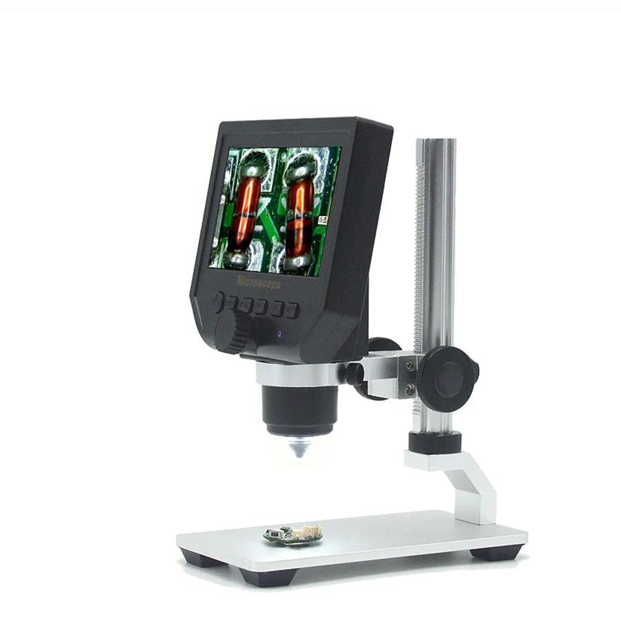 600X digital mikroskop elektroniske video-mikroskop 4,3 tommer HD LCD-lodning mikroskop telefon reparation Forstørrelsesglas + metal stå
