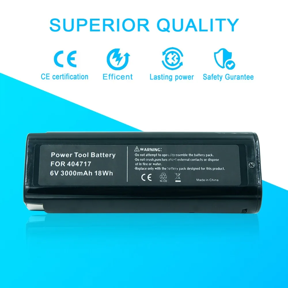 6V 3.0 Ah Ni-MH power tool batteri til Paslode 404717,B20544E,BCPAS-404717,IM350A,IM200F18,IM350CT,IM65A, F16,PS604