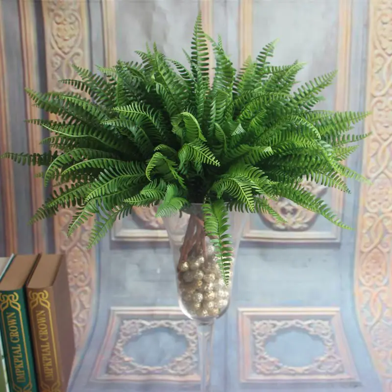 7 Filialer Grønne Kunstig Plante Blomster Persiske Blad Blomst Office Til Hjemmet Haven